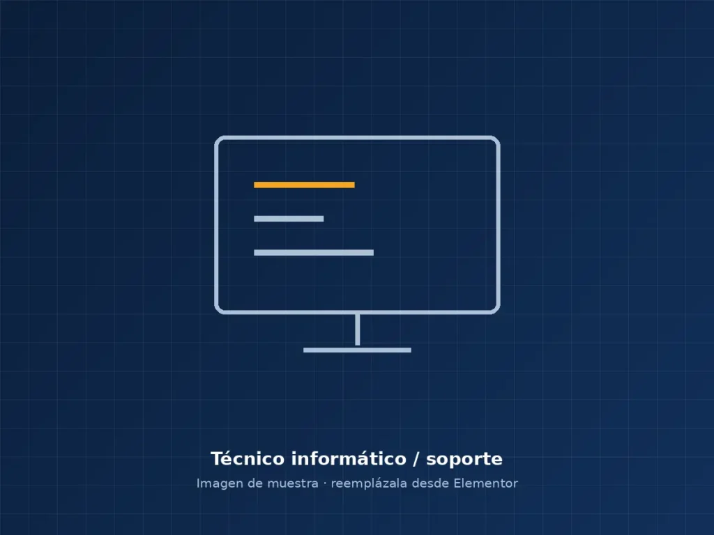 Técnico informático realizando soporte a un computador